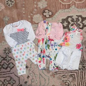 Lot of 3 baby girl newborn outfits